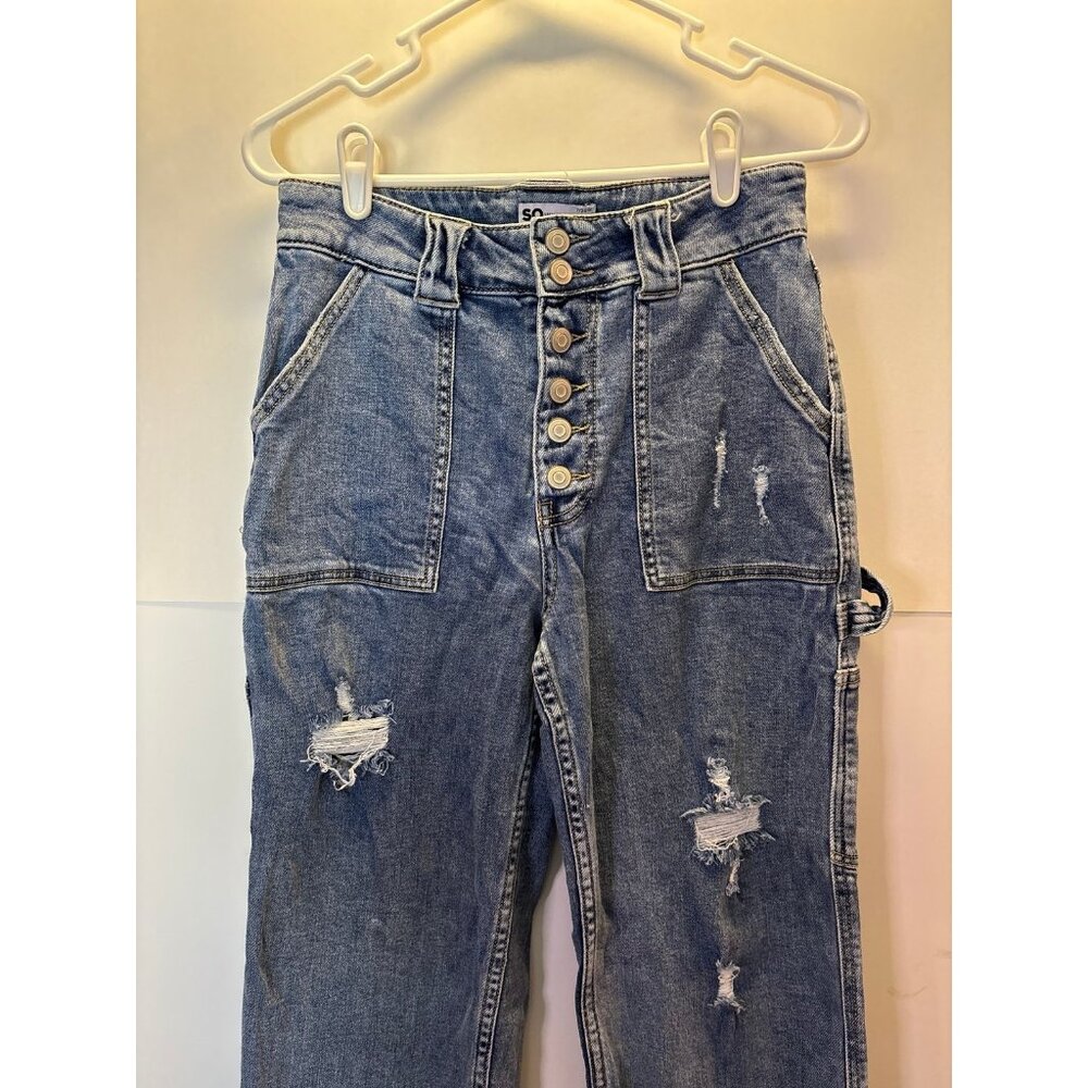 Utility Style High Rise Denim‎ Jeans (size 7 Juniors)